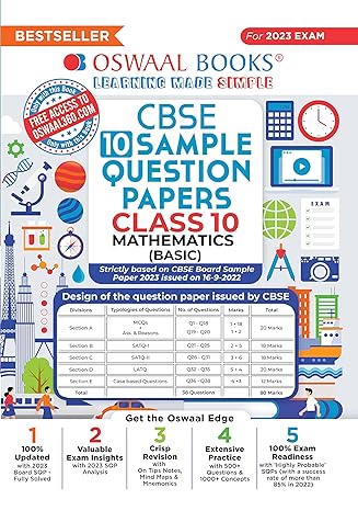 Oswaal CBSE Sample Question Papers Class 10 Mathematics Basic Book